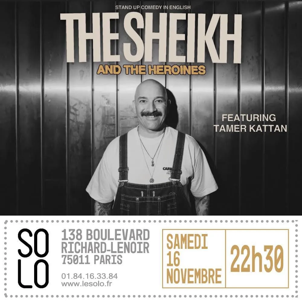 Image showing faces of comedians, and information about the comedy show