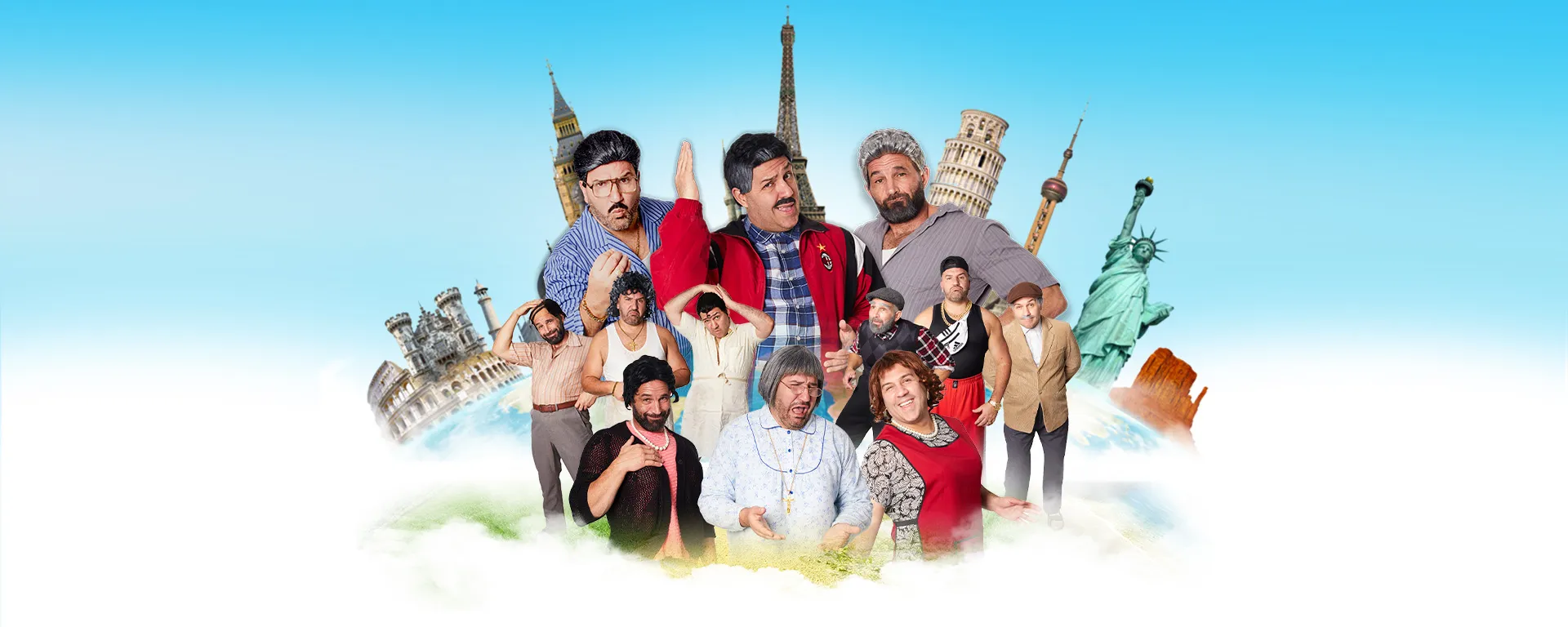 Image showing faces of comedians, and information about the comedy show