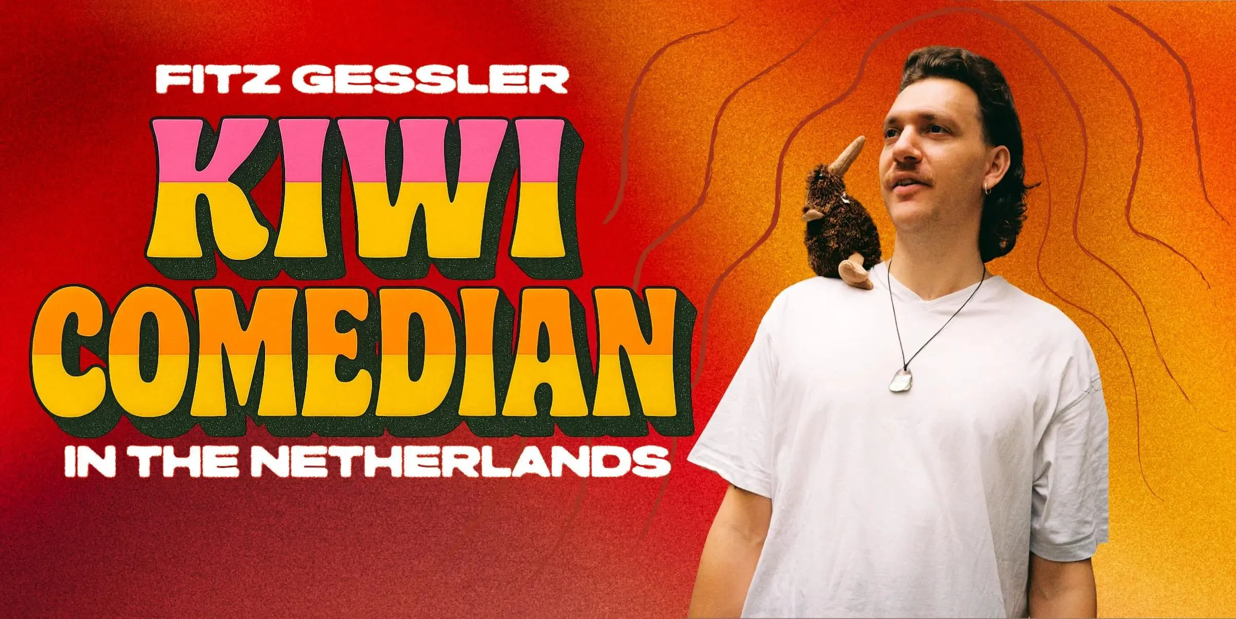 Image showing faces of comedians, and information about the comedy show
