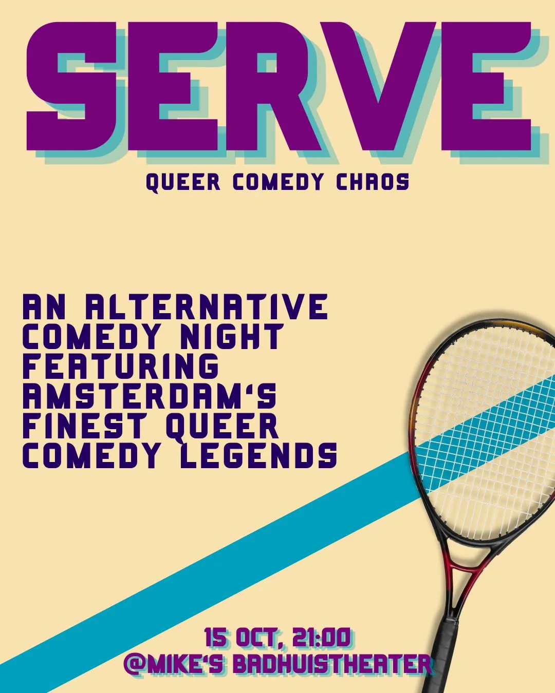 Image showing faces of comedians, and information about the comedy show
