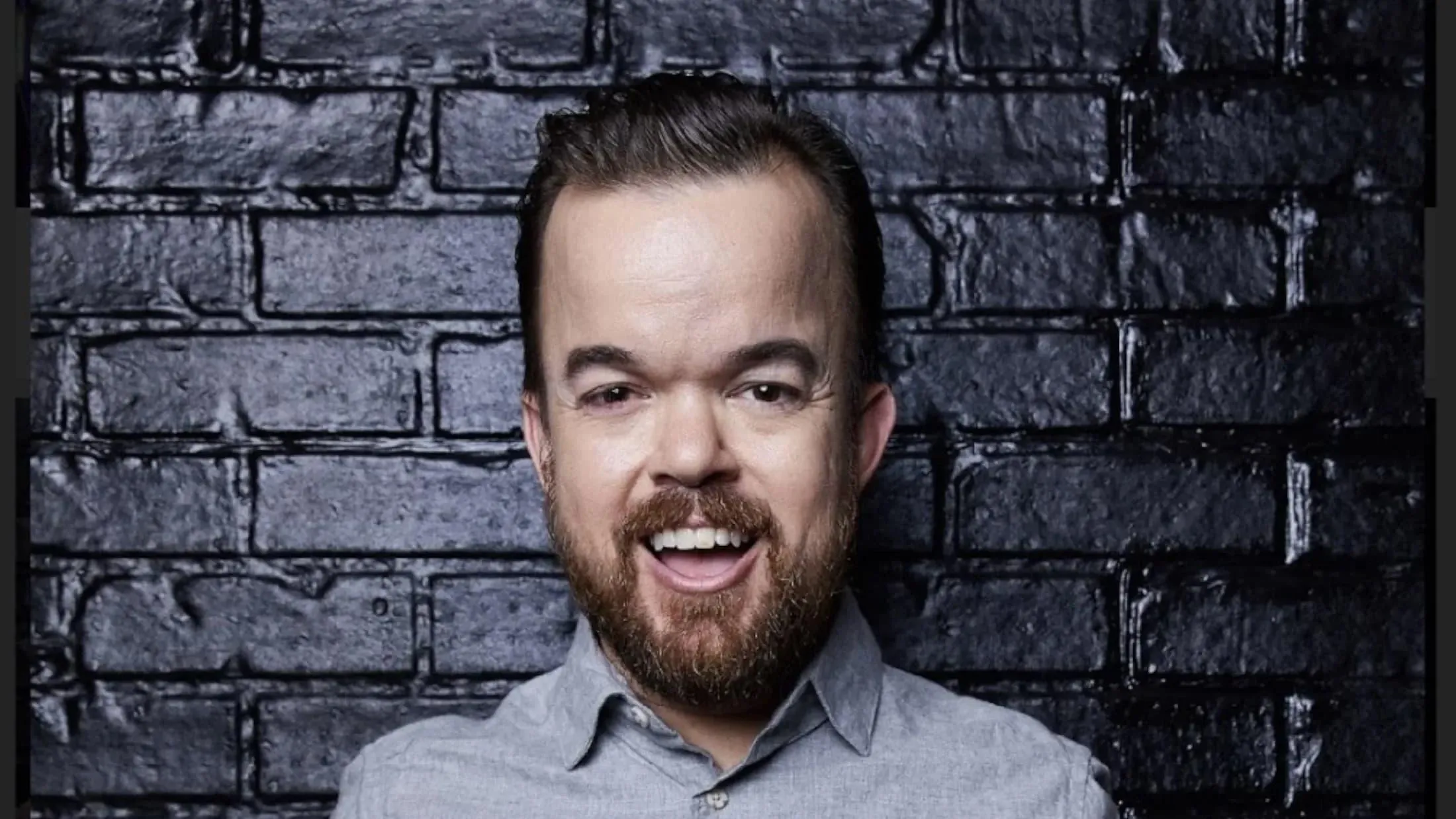 Image showing faces of comedians, and information about the comedy show